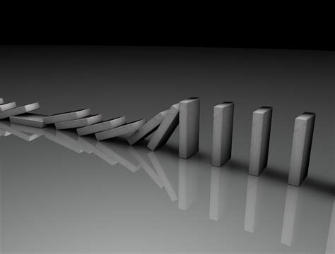 Dominos in a line falling over